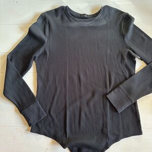 Nuuds Women's Black waffle bodysuit